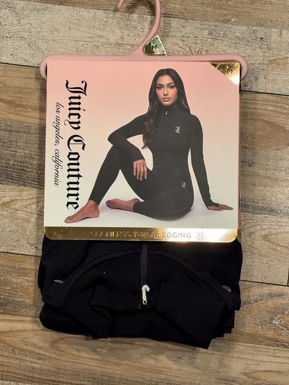 Juicy Couture Seamless Top & Legging Set Black Medium